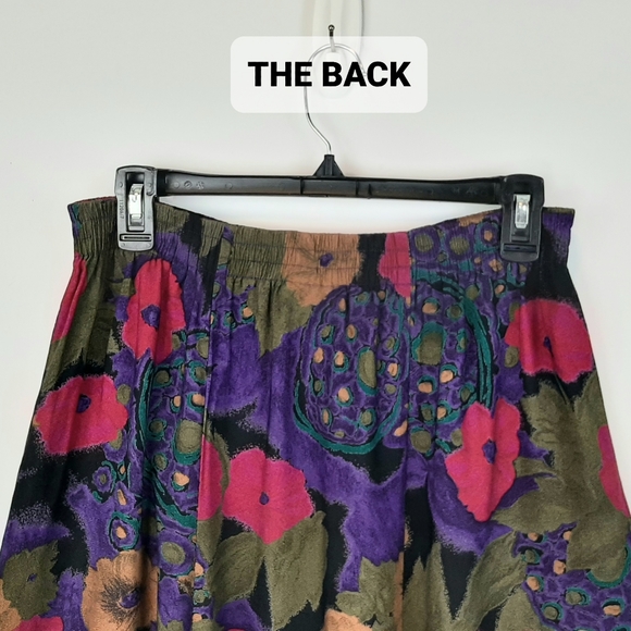 VTG Rebecca Stessens California Abstract Floral Midi Skirt Size Medium USA Made - Picture 9 of 12
